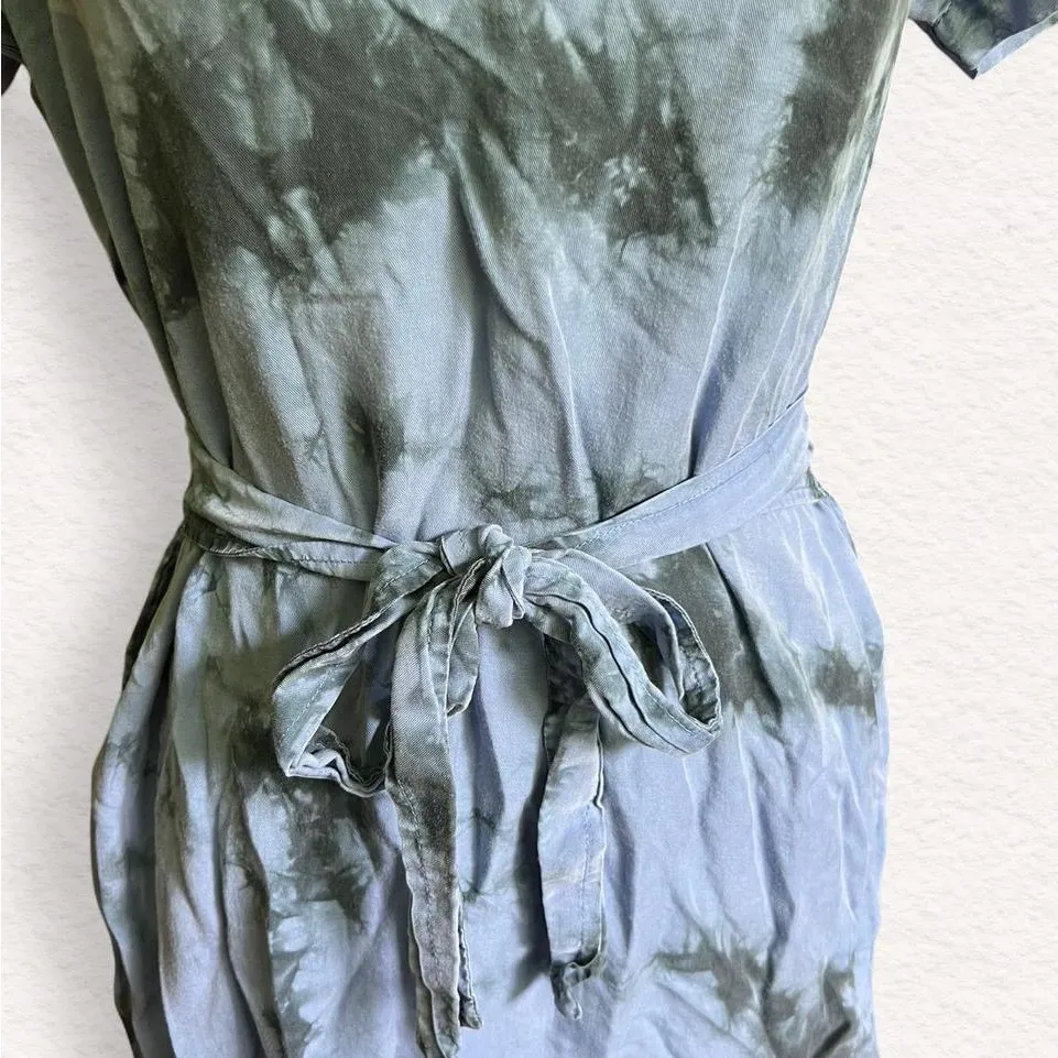 Anthropologie Blue and Black/gray Tie-Dye Mini Dress - Image 2