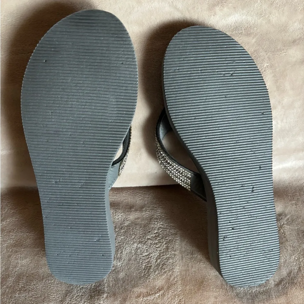 Capelli of New York Gray Sandals with bling gems Embellishments women’s 10 - Image 5