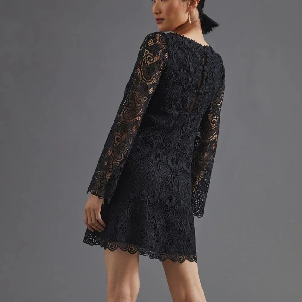 Anthropologie Maeve Black Embroidered Lace Mini Dress Size 4 NWT - Image 4