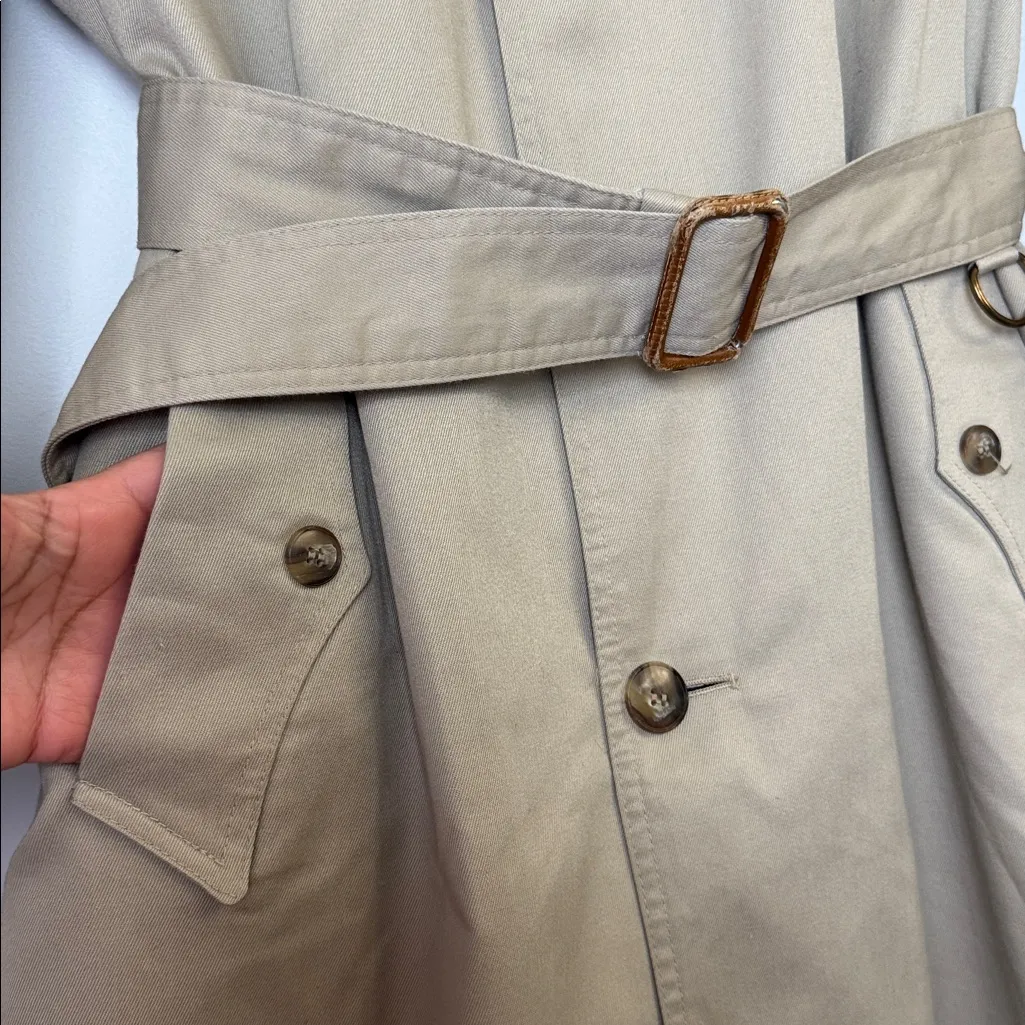 Christian Dior vintage Beige Trench Coat sz L - Image 4