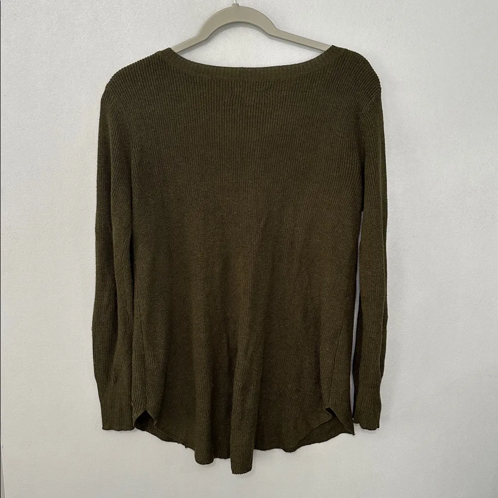 American‎ Eagle Olive Green Ribbed Knit Sweater - Image 4