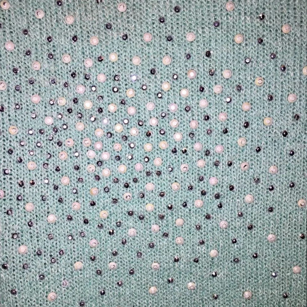Periwinkle Sparkly Blouse Green Size M - Image 3