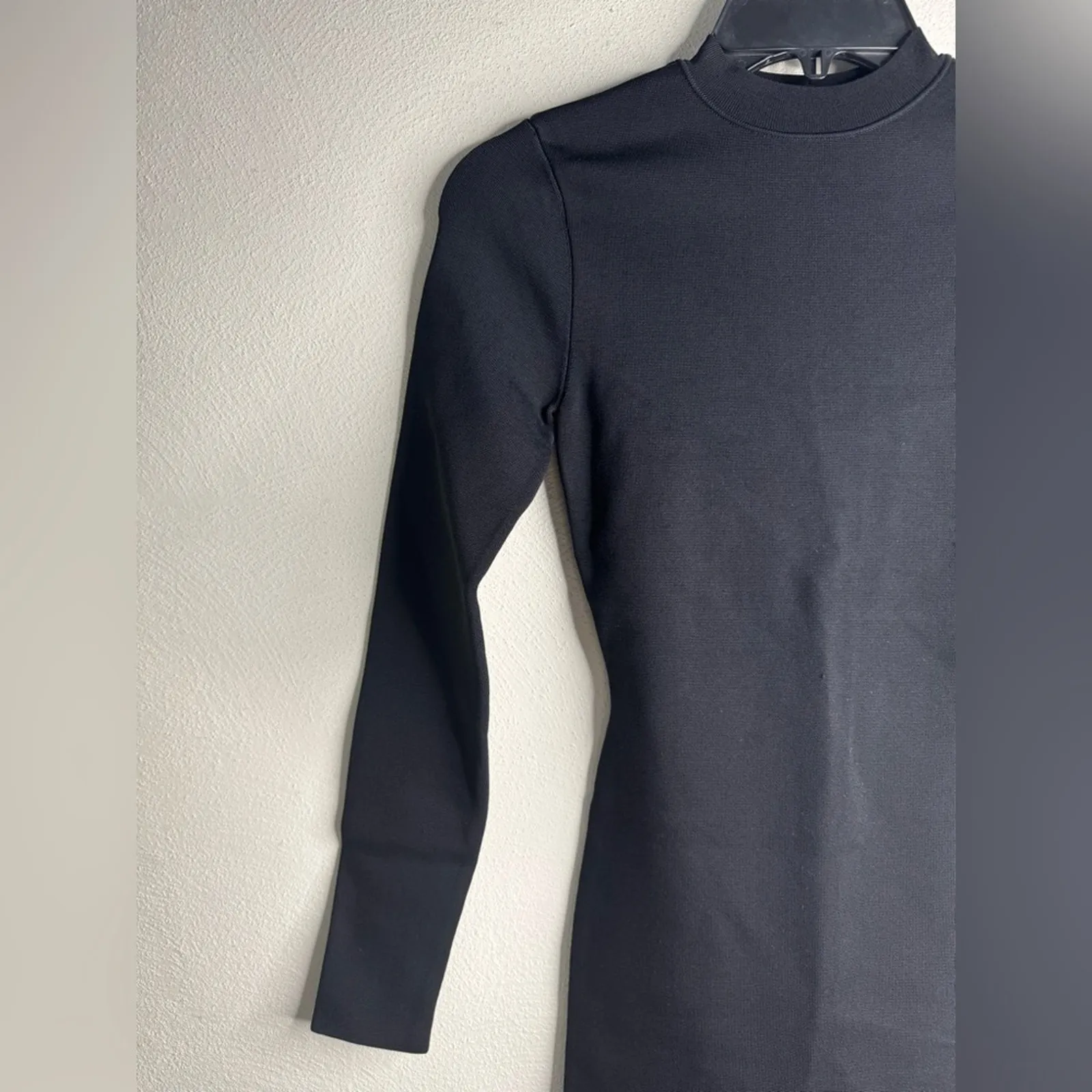 Alice + Olivia Estelle Twist Black Long Sleeve Bodycon Dress - Image 6