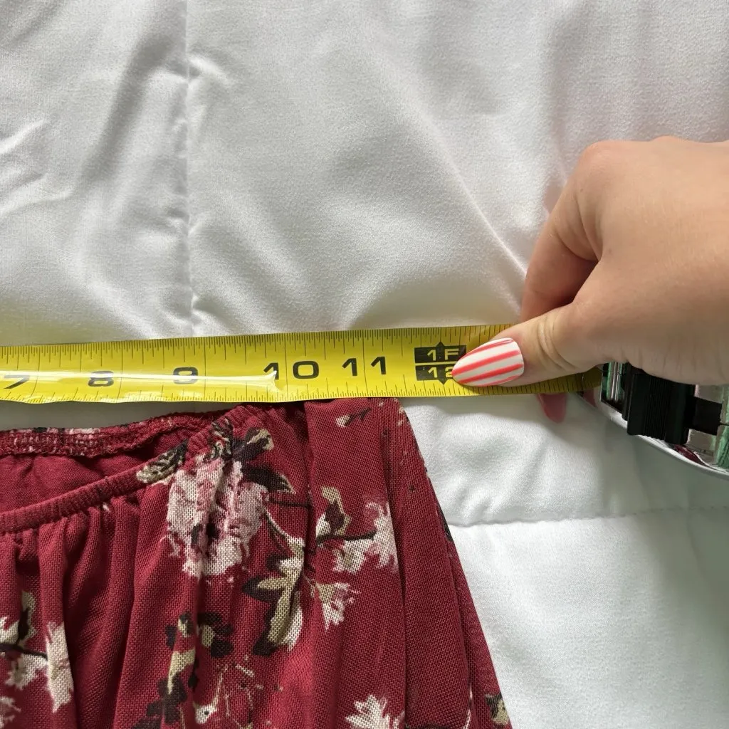 Charlotte Russe Womens Size XS Bandeau Tube Top Ruffle Floral Red Y2K Retro - Image 5