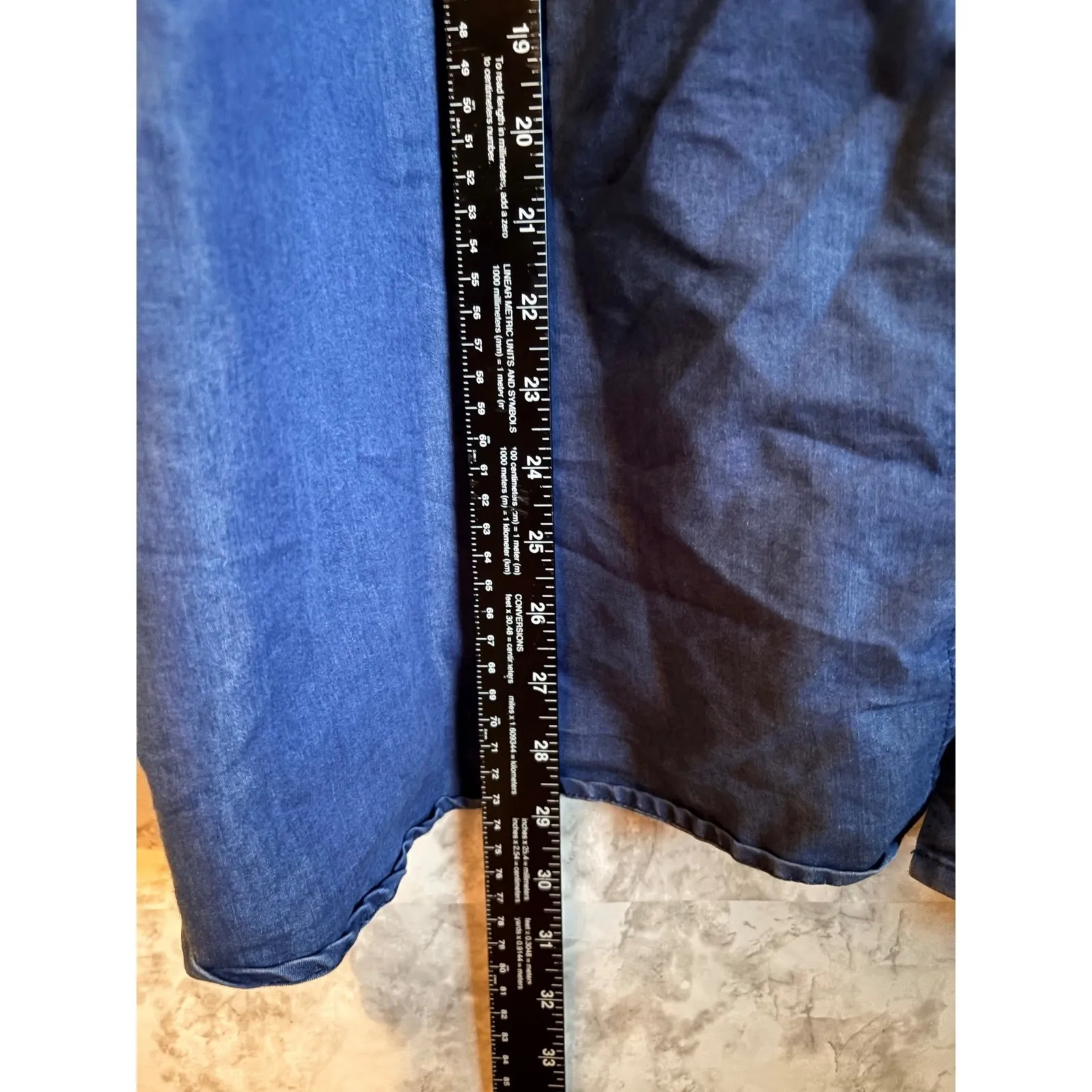 Ashley Stewart Women's Denim Flare Bell Sleeve Button Front Top Plus Size 26 - Image 6