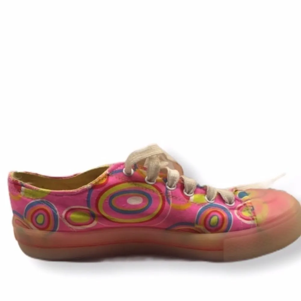 Wanted Dynamite Pink Printed Sneakers Women’s Size 6 Made in Italy - Image 3