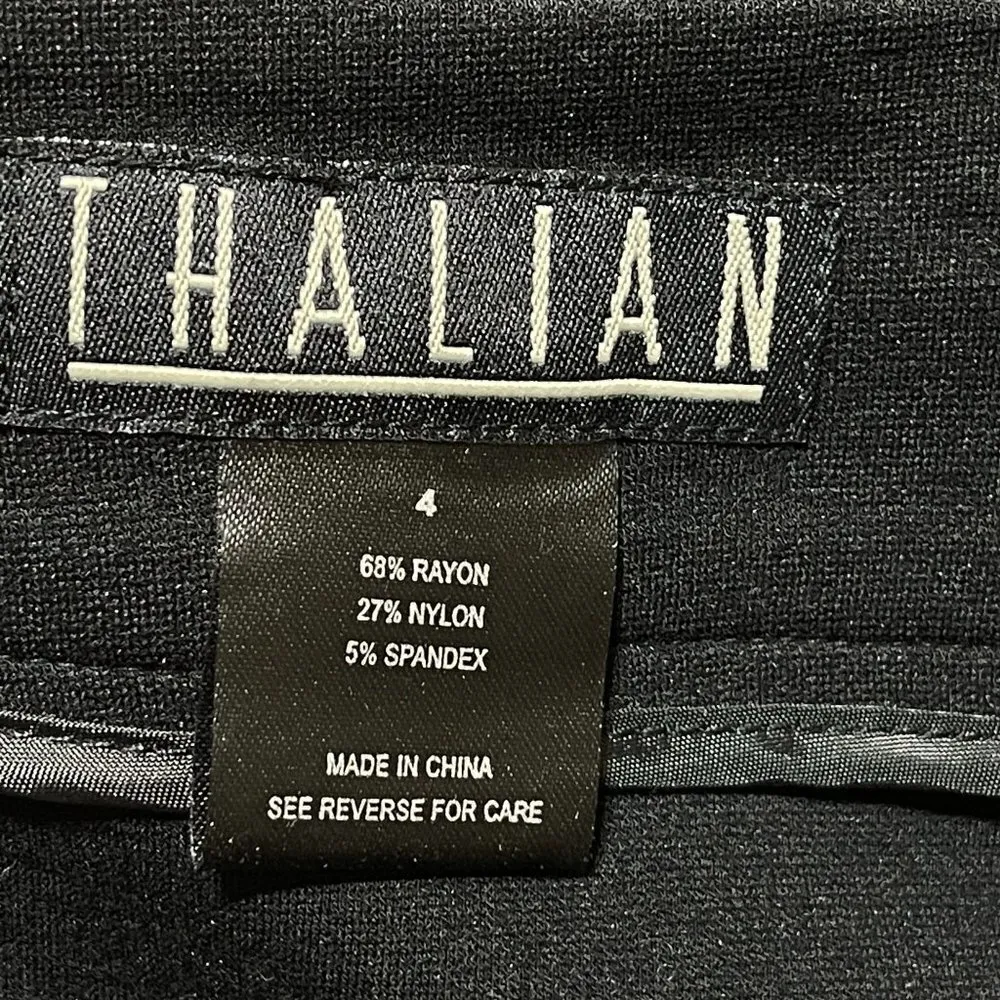 Thalian Pencil Skirt Tiered Business Wear Solid Black Capsule Wardrobe Size 4 - Image 5