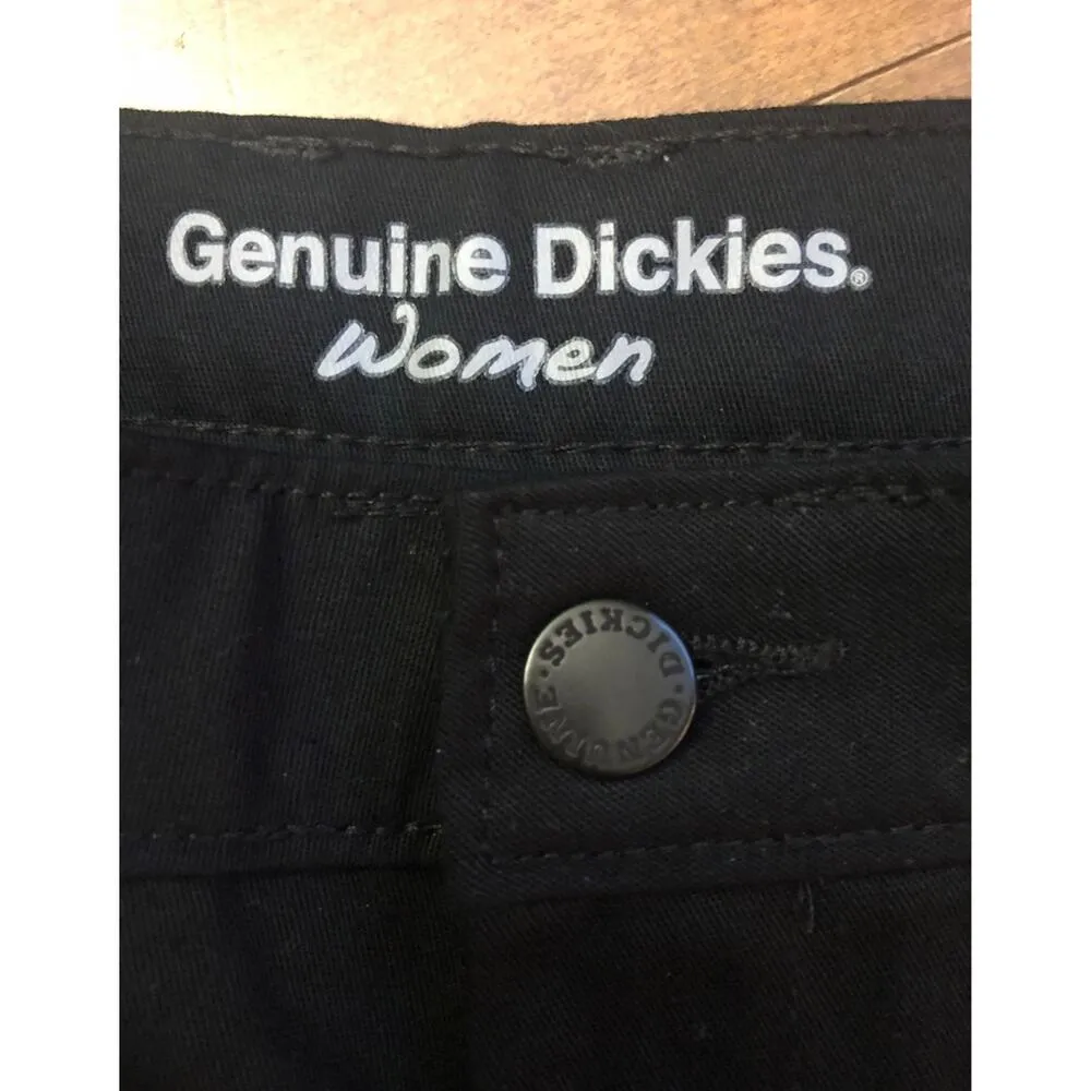 NWT Genuine Dickies black relaxed stretch twill straight leg size 10R ladies - Image 7