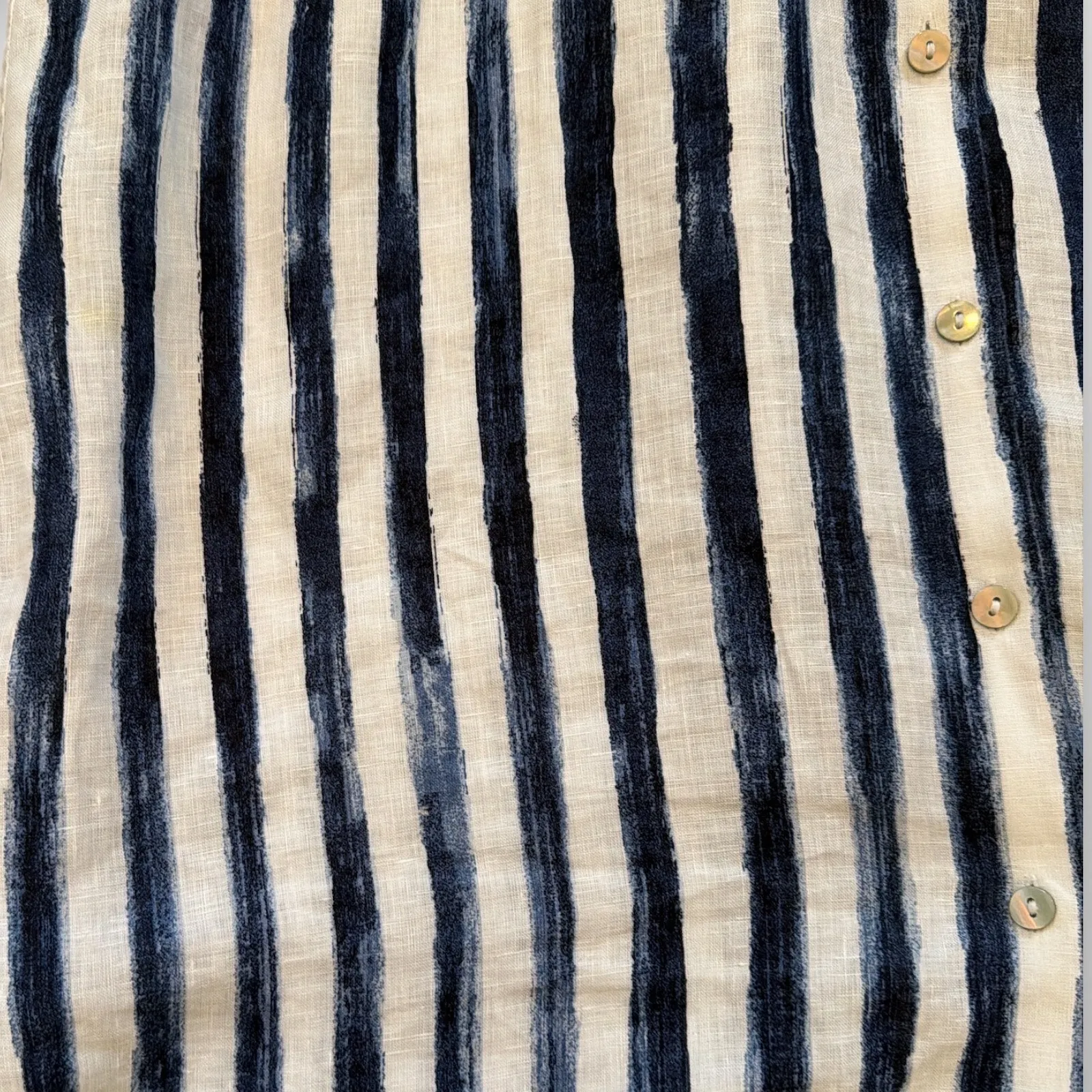 Chico's No Iron Striped Tunic; Blue and White; Size 2 - Image 2