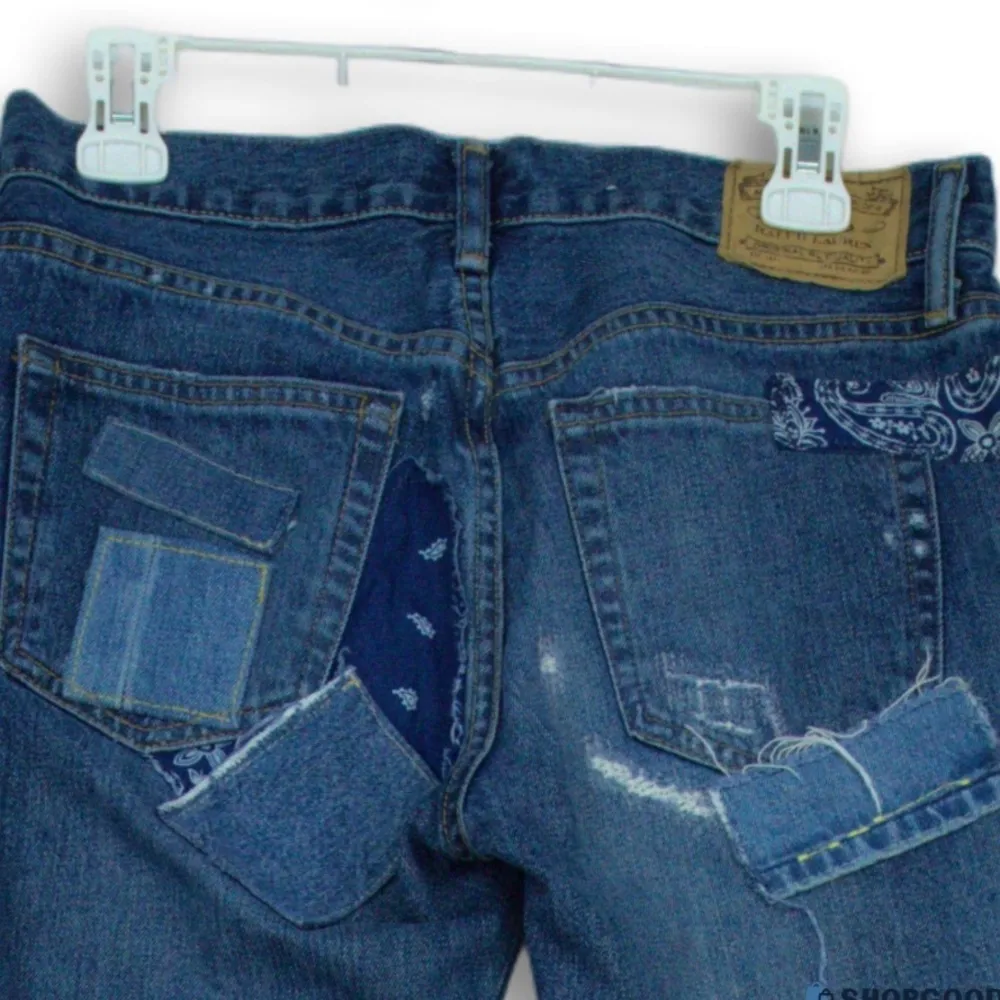 Polo Ralph Lauren Avery Boyfriend Blue
Patchwork Distressed Jeans Women's sz 26 Blue - Image 5