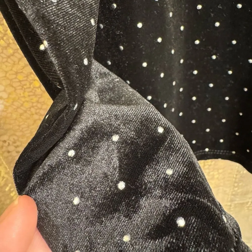 Maurice’s Black Velvet V Neck‎ Rhinestone Embellished Cami Tank Large NWT - Image 3