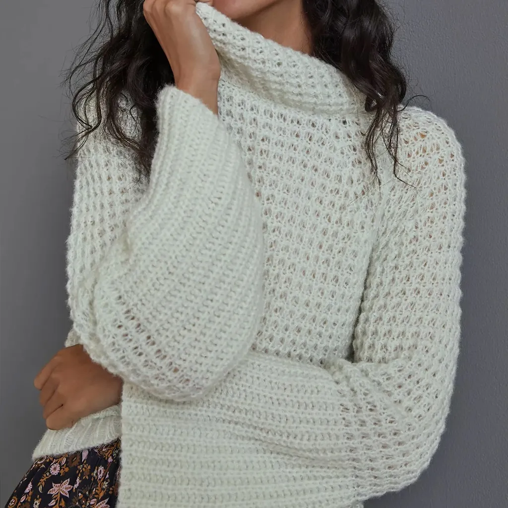 MAEVE x ANTHROPOLOGIE Dionne Bell-Sleeved Wool-Blend Sweater, Mint, XS - Image 2