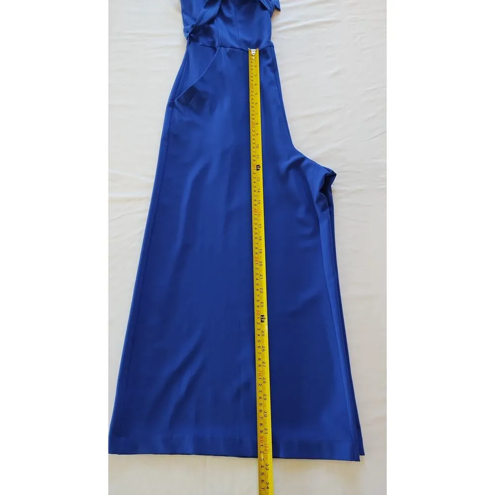 Danny and Nicole Royal Blue Sleeveless Belted Wide Leg Jumpsuit size 10 - Image 14