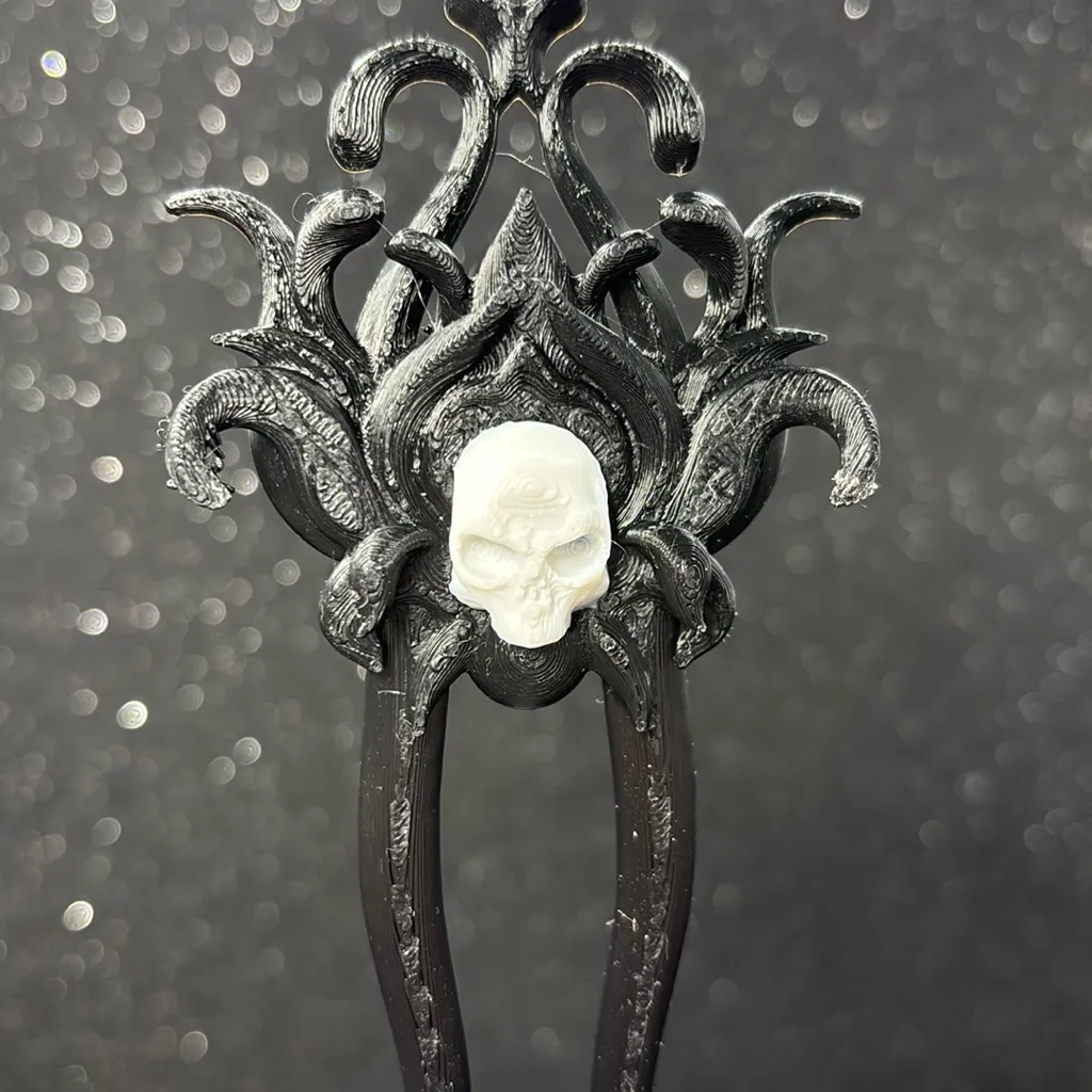 💀Goth Skull Hair Fork💀 - Image 2