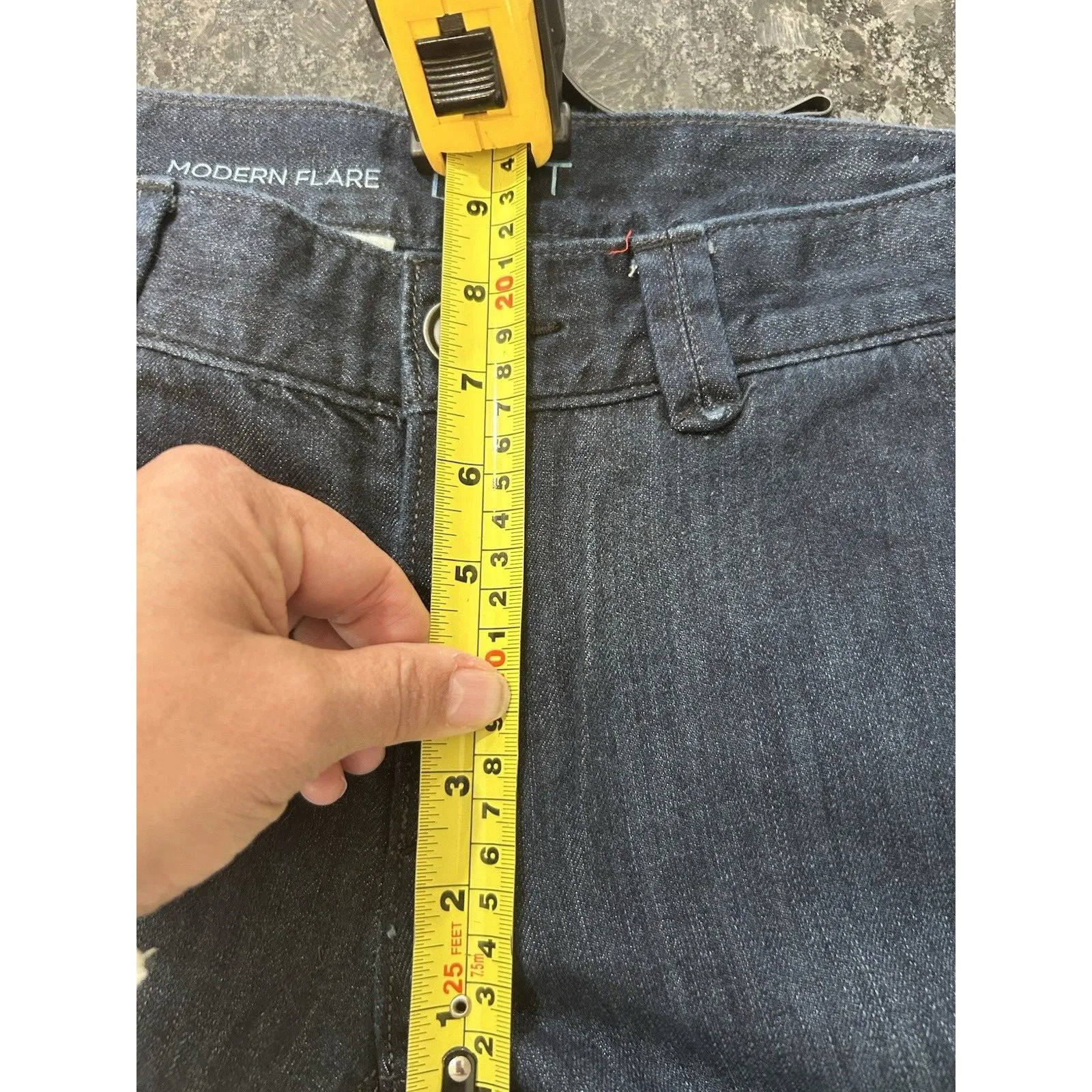 Ann Taylor Loft Modern Flare Dark Denim Jeans Size 6 Low Rise Y2K Stretch City - Image 6