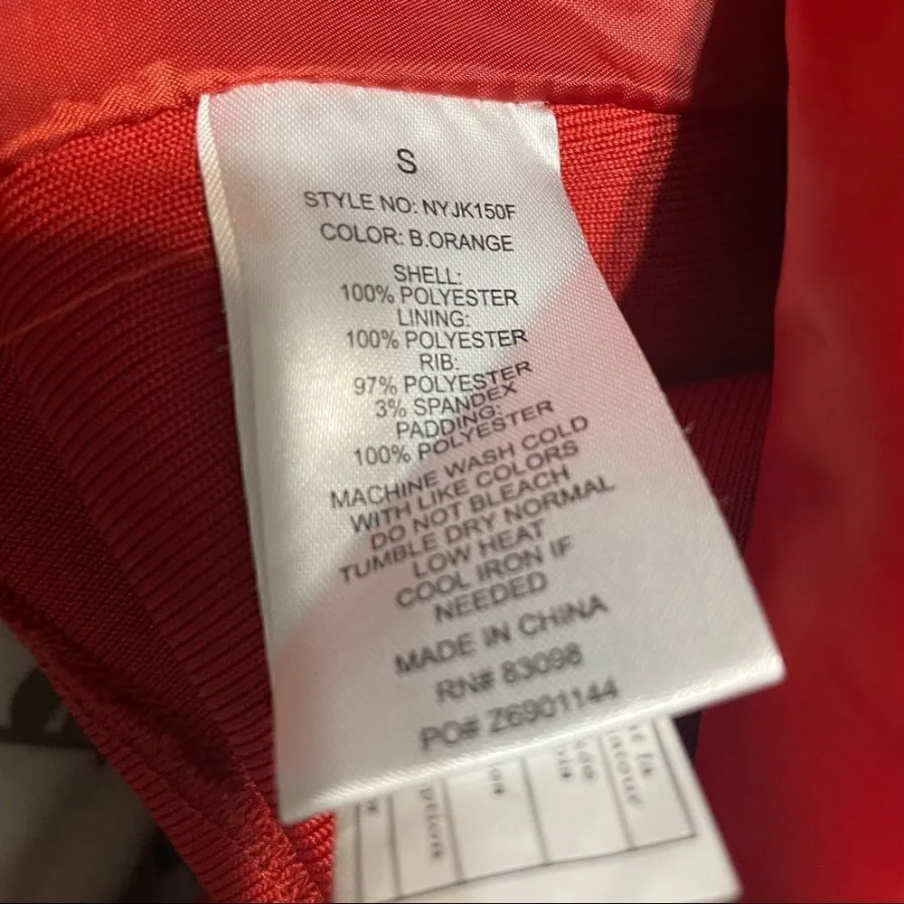 CI Sono Los Angeles Burnt Orange Quilted Puffer Jacket Size Small‎ - Image 8
