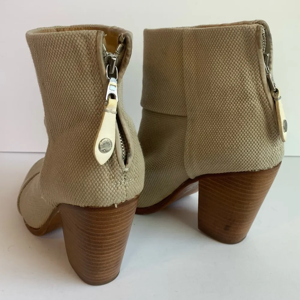 Rag & Bone Classic Newbury Canvas Natural Ankle Boots - Image 5