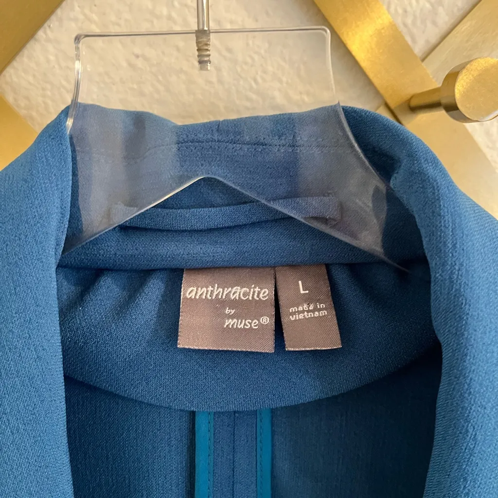 Anthracite By Muse Nordstrom Open Blazer Teal Large Blue - Image 4