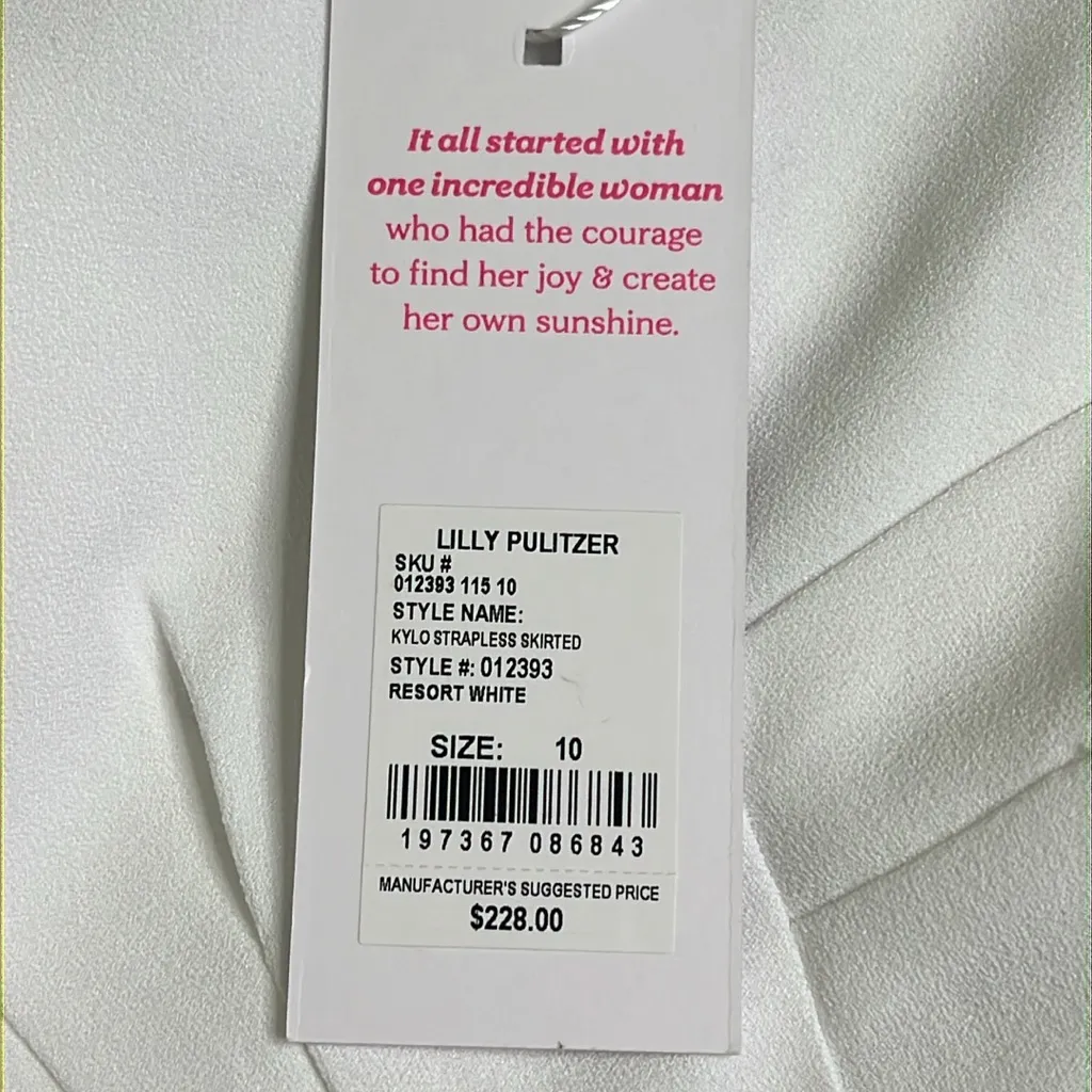 Lilly Pulitzer KYLO STRAPLESS SKIRTED ROMPER, RESORT WHITE, size 10 - Image 3