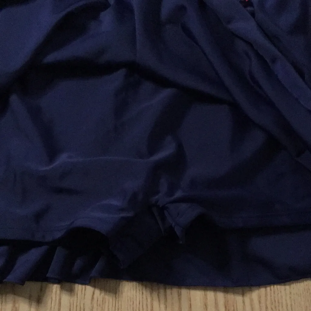 B44 New Women’s Ekouaer Swim Dress Ruched Front Navy Size XXLarge Blue - Image 8