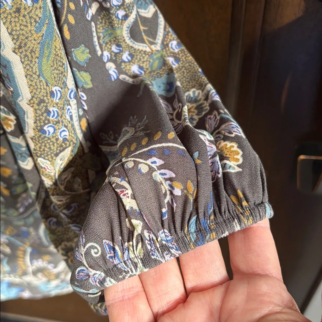 EUC Free People Rain or Shine Grey Paisley Tunic Top / Dress Size XS - Image 6