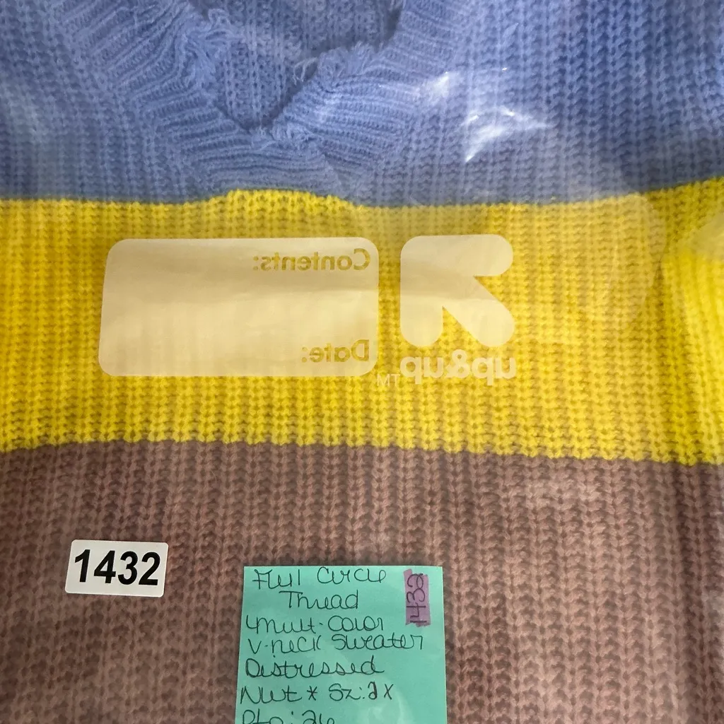 Vibrant Multicolor V-Neck Sweater by Wildfox - Image 5