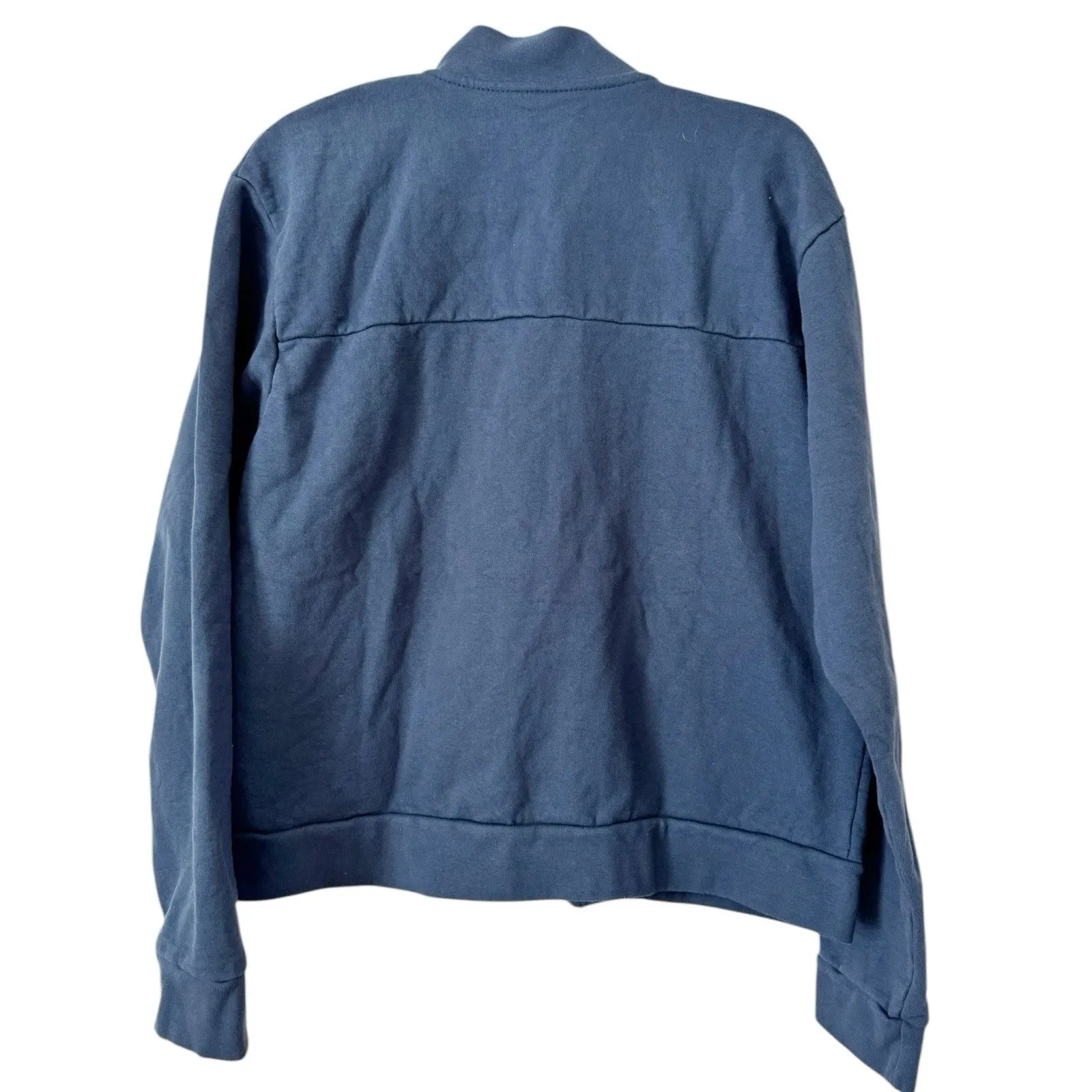 NWOT American Giant Women’s Fleece Bomber Jacket Size Large Marine Blue - Image 2