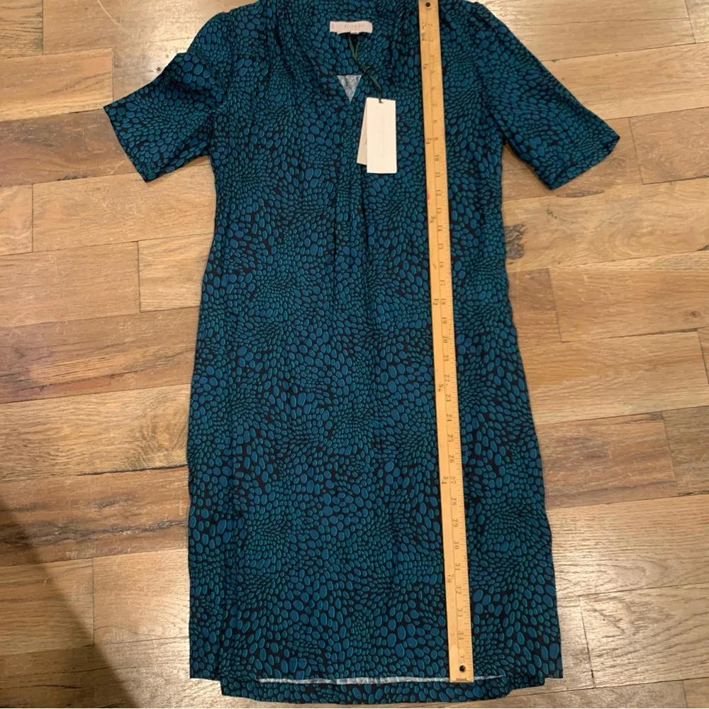 HOBBS LONDON Lucille Tunic Knee Graphic Dot Navy Aegean Dress Size US 2 - Image 15