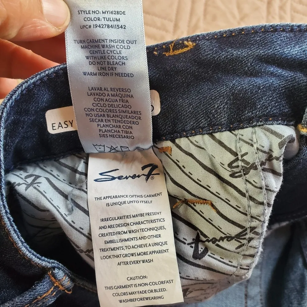 Seven7 weekend boyfriend relaxed fit size 10 medium dark jean denim - Image 6