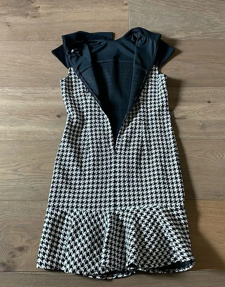 Maggy London Houndstooth Belted Flounced Sheath Dress Size 12P NWT - Image 15