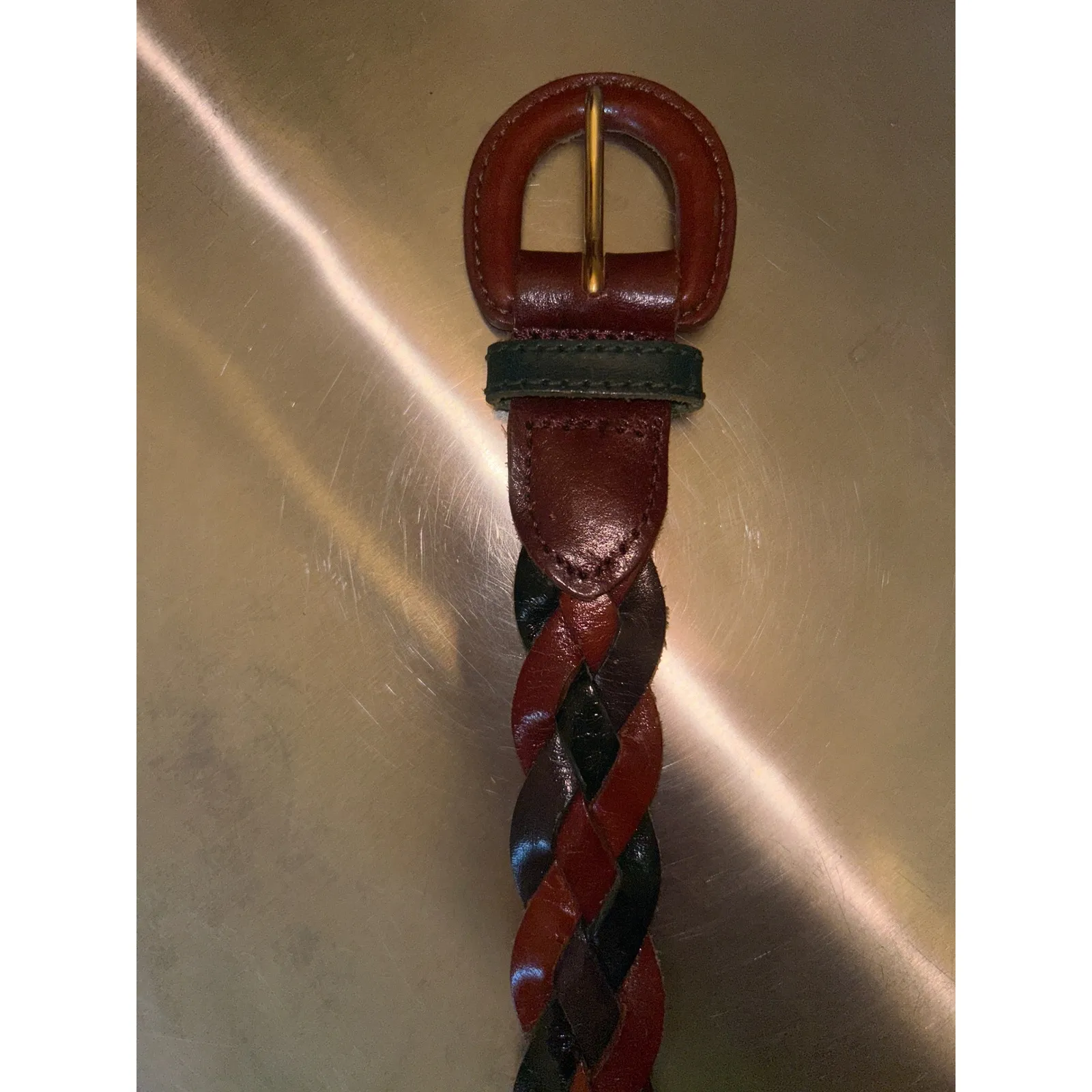 The Limited Woven Leather Belt Multi Color Braided Casual Fashion Accessory Med‎ - Image 3