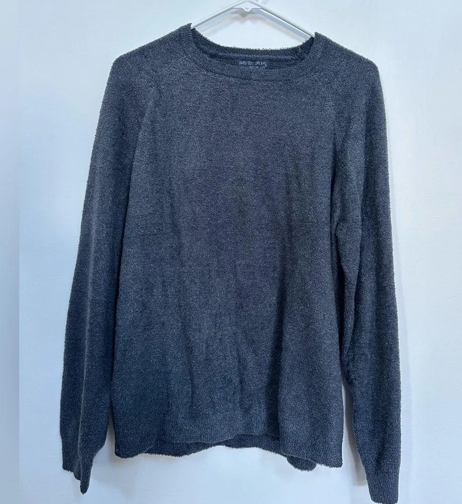 Barefoot Dreams Cozychic Lite Crewneck Pullover Sweater Blue Size M - Image 2