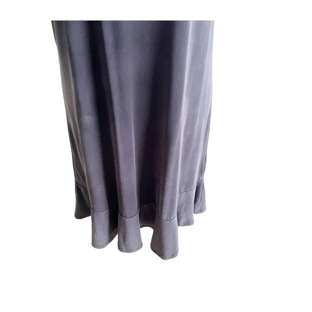 Anthropologie Avril Tee Dress Flutter Ruffled Sleeve Size Small Black Matte - Image 11