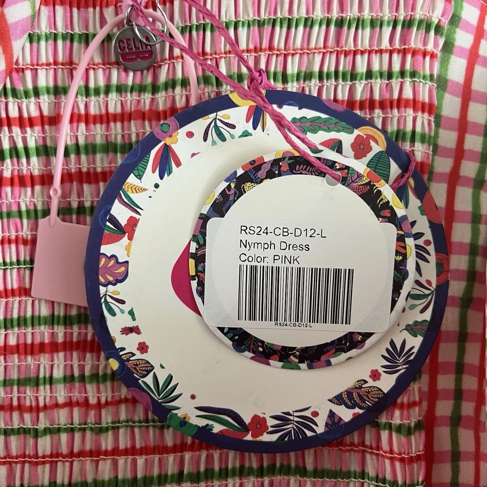 NWT Celia B Nymph Pink Plaid Rosette Ruffle Mini Dress Size L - Image 9