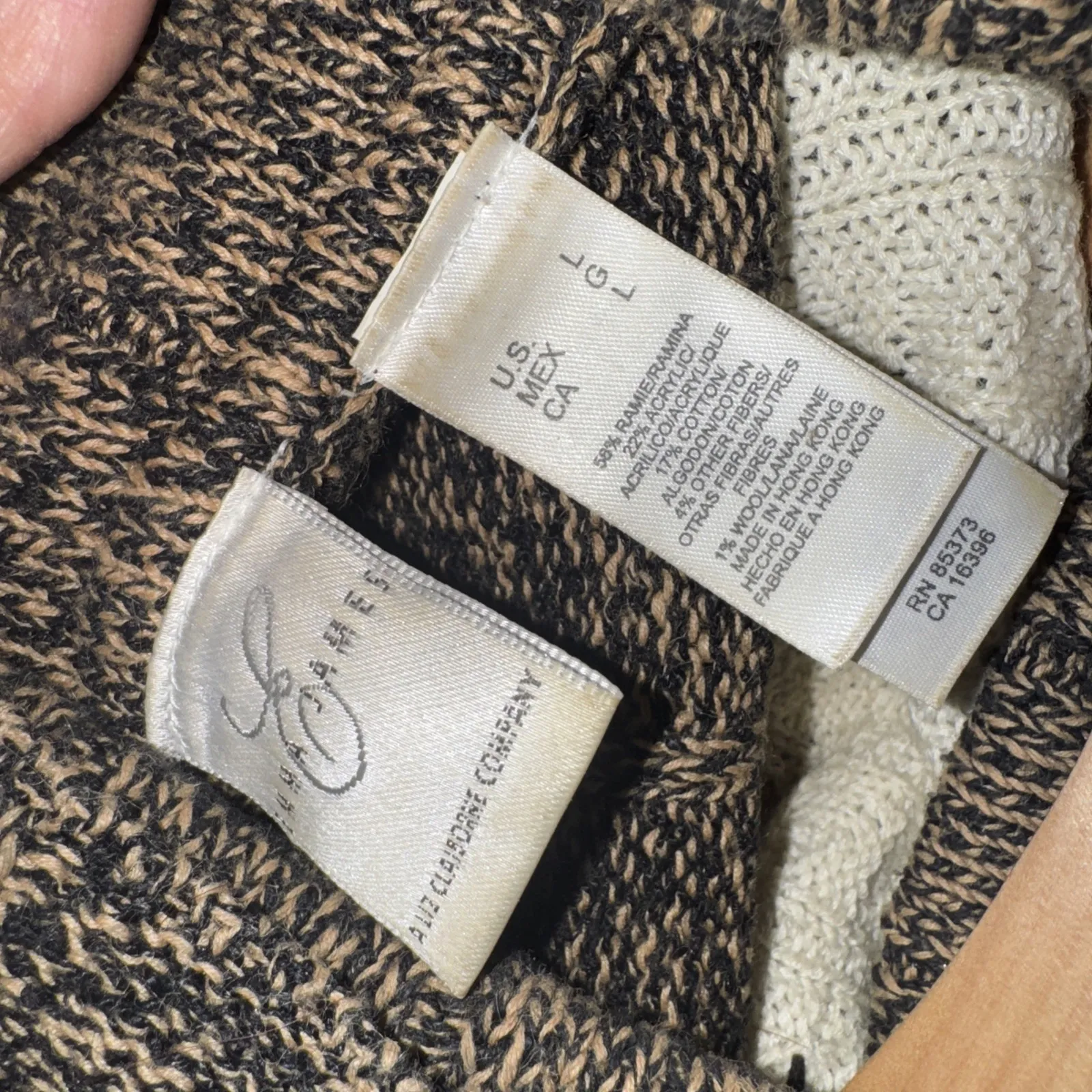 Vintage Emma James Womens L Cable Patchwork Style Knit Turtleneck Sweater - Image 7