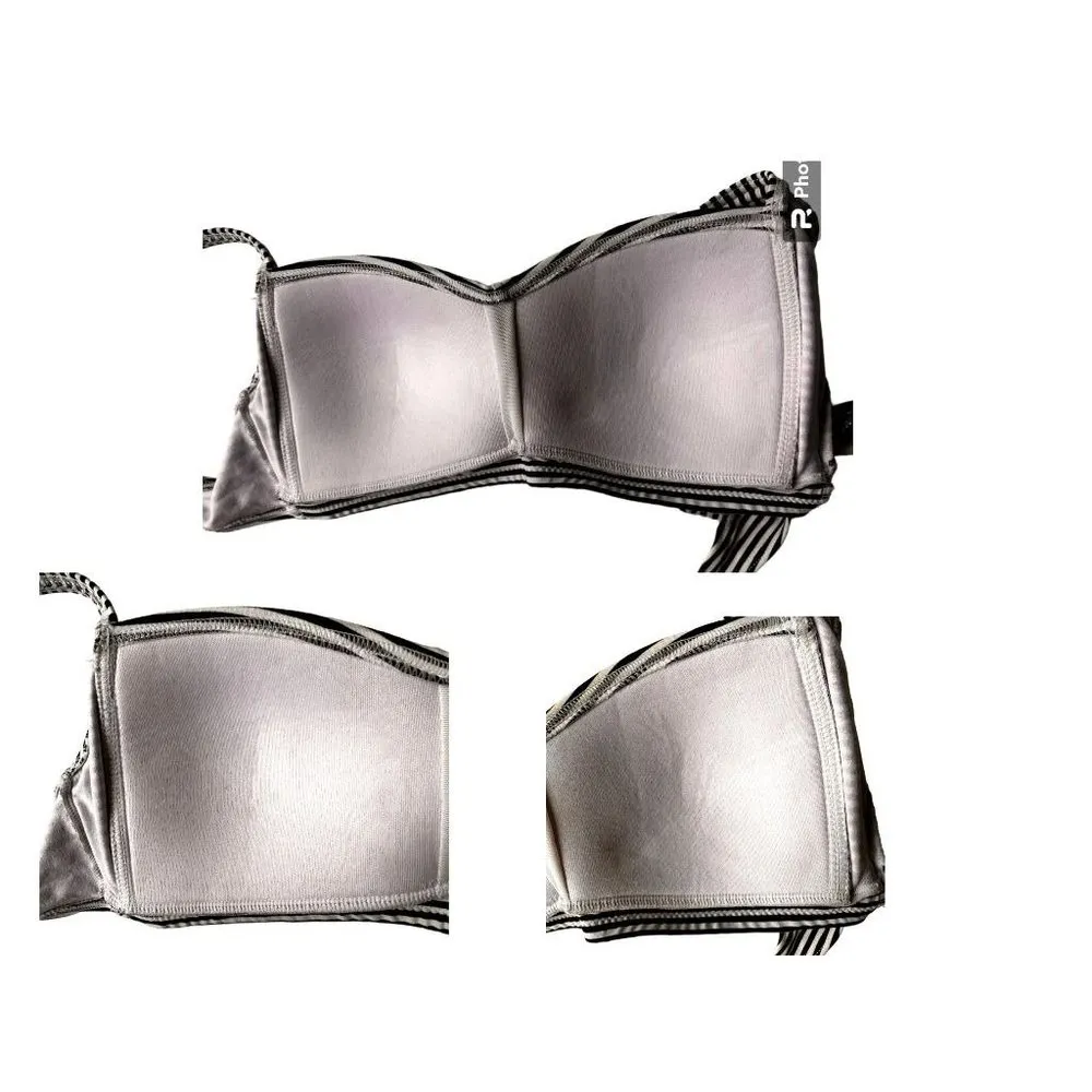 Niptuck Swim Bikini Top Size 6 Black White Striped Swimsuit Beach Cruise… - Image 9