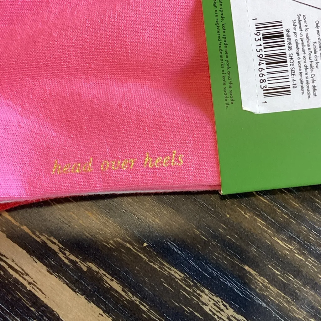 Kate Spade Red and Pink Heart set of 3 Quarter Socks NWT - Image 4