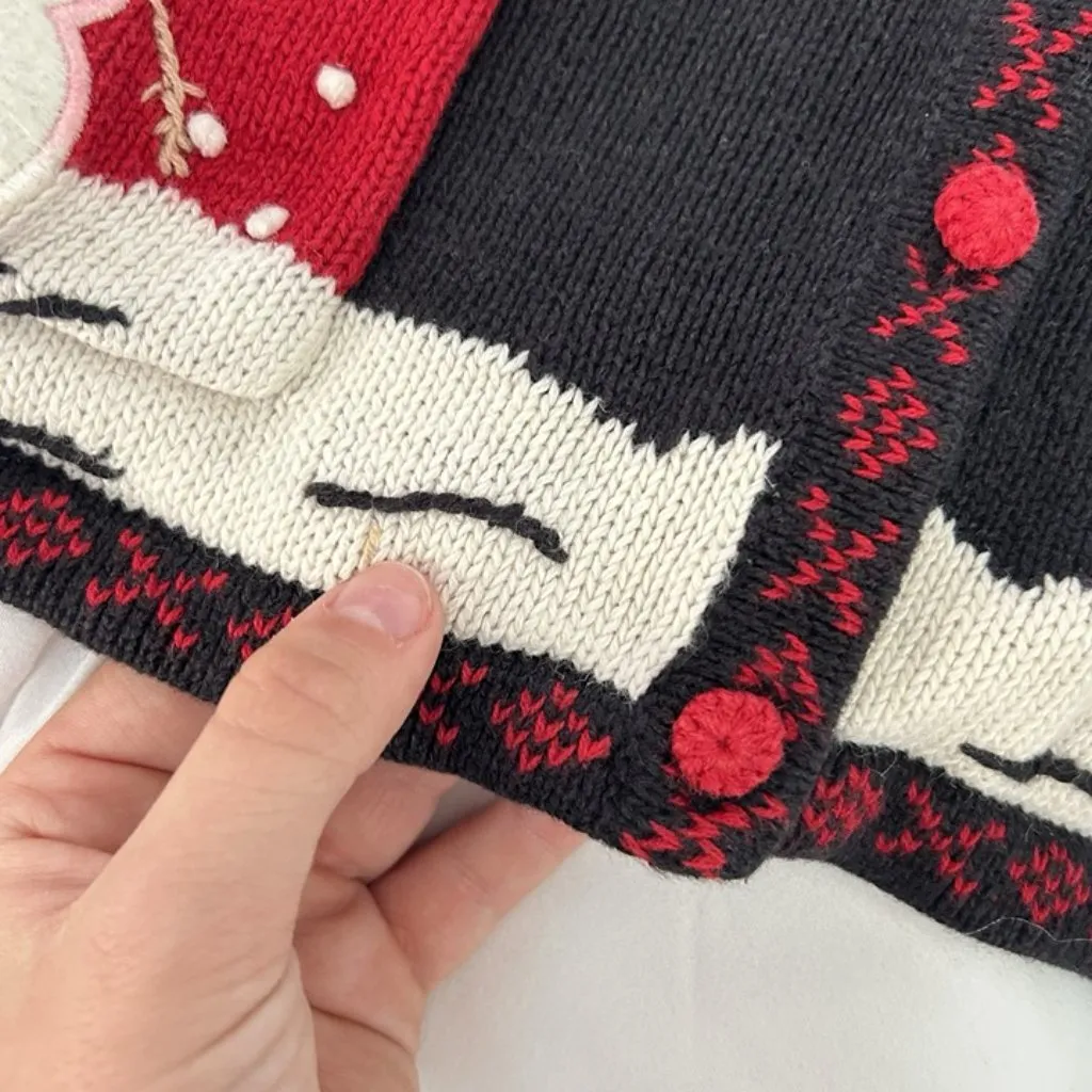 Vintage 90s Y2K Snowman Sweater Cardigan Womens Size Large Christmas Holiday - Image 5