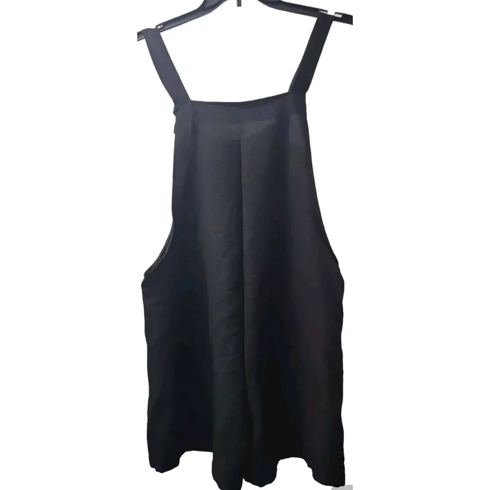 Women's Lightweight Romper‎ Overalls Jumper Shorts Black Front Pockets Casual OS Size undefined - Image 2