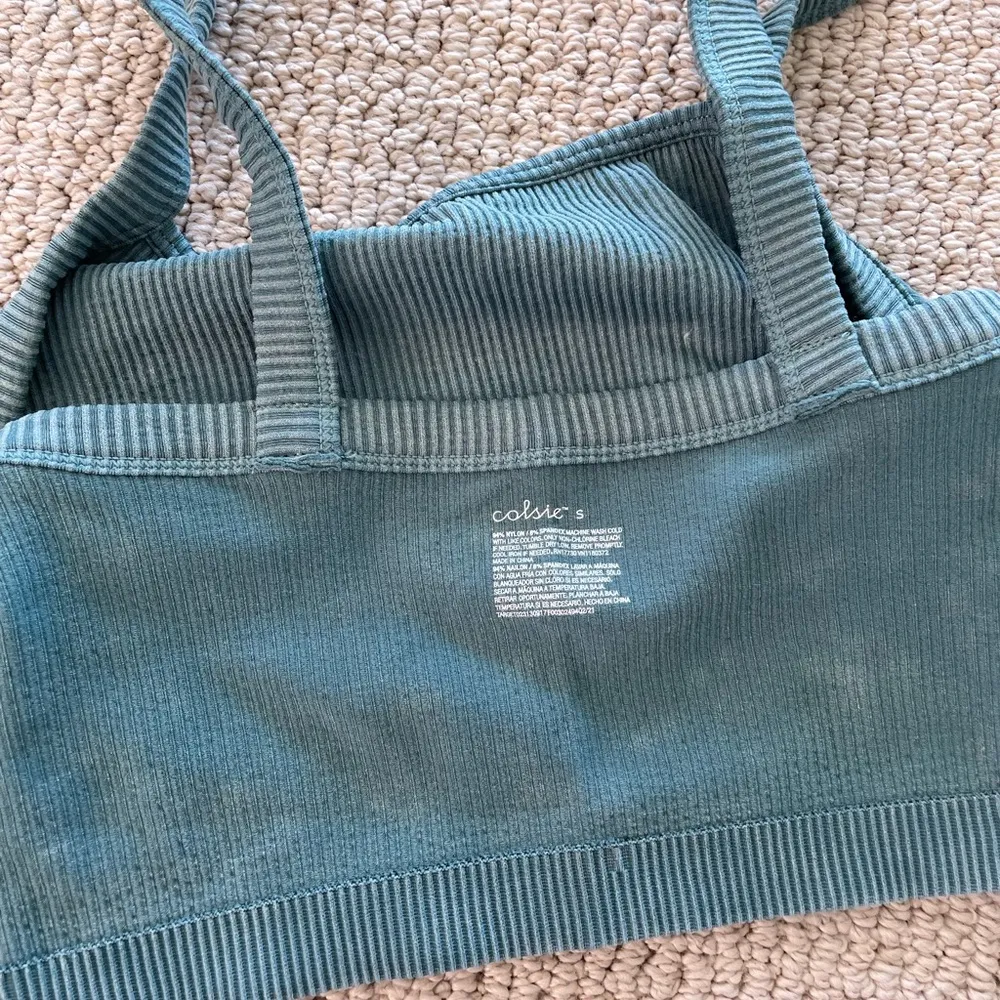 Colsie Blue/Green Distressed Tank Top Green - Image 6