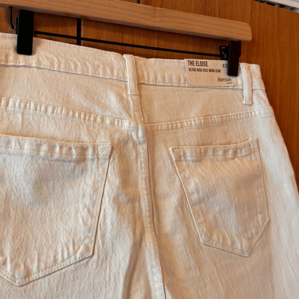 Kensie The Eloise White High Waisted Mom Jeans NWT Size 8/29 - Image 8
