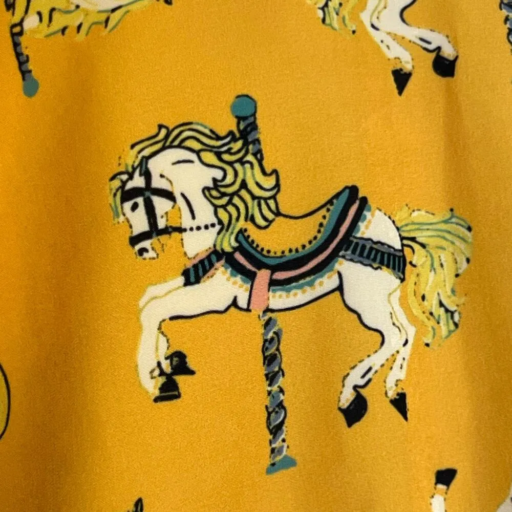 Modcloth Anthropologie Carousel Horse Skirt Size Small Yellow Carnival Unicorn - Image 2