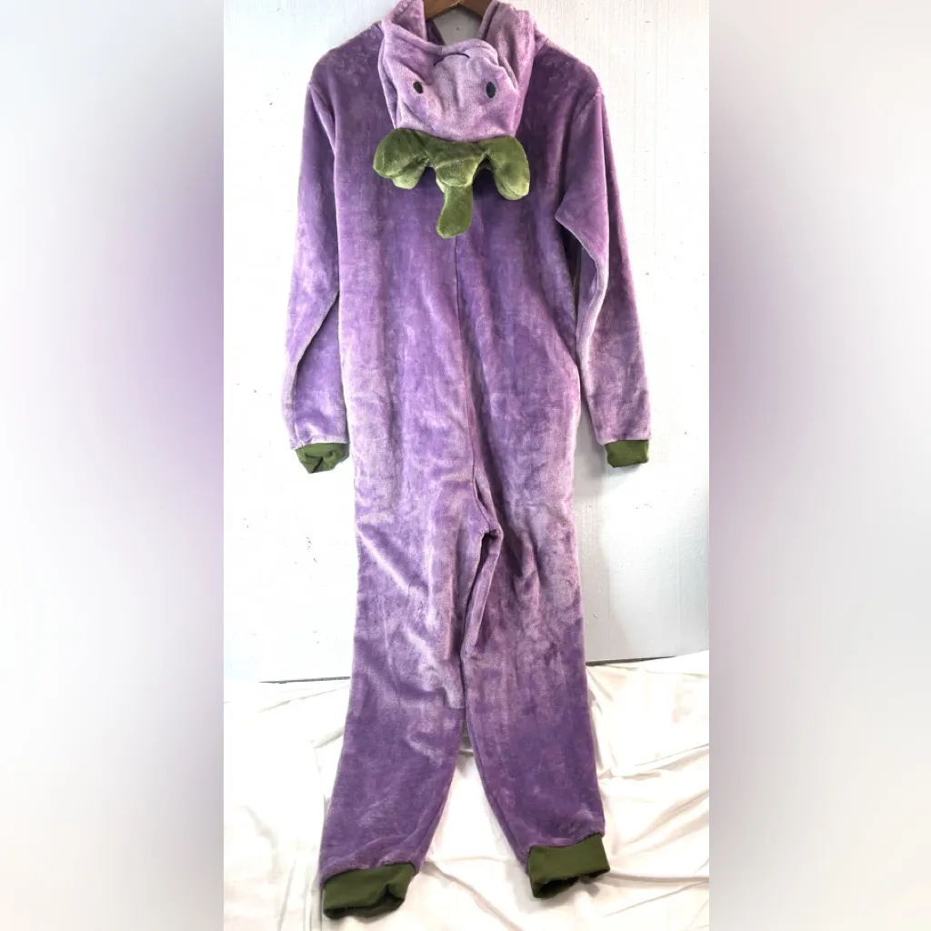 Cozusket XS Cozplay Dinosaur Creature Plush Pocketed Velour Costume in Purple - Image 3