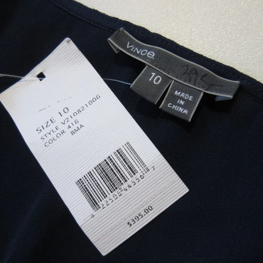 NWT Vince Zip Front Jumpsuit in Blue Marine Crepe Blouson Relaxed Jumper 10 - Image 3