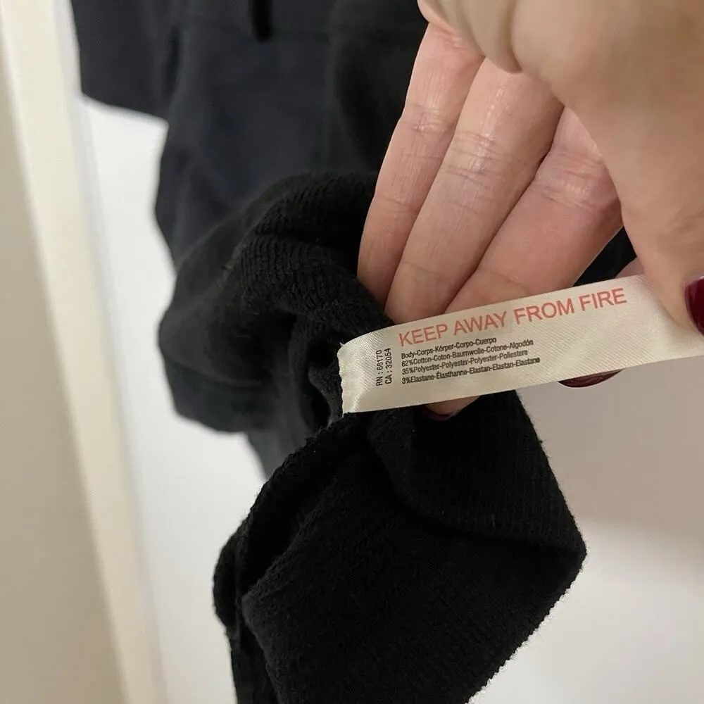 NEW! Free People FP beach black long sleeve knit romper medium *missing belt* - Image 4