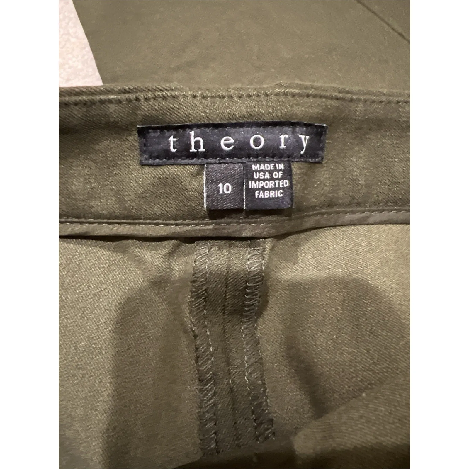 Theory Womens Olive Green Adalwen Jetty Pants Size 10 Stretch Skinny Preppy - Image 4