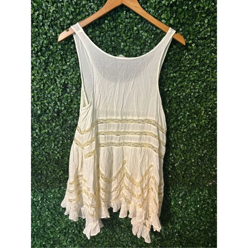 Intimately Free People Ivory and Cream Trapeze Slip Dress Womens XS - Image 4