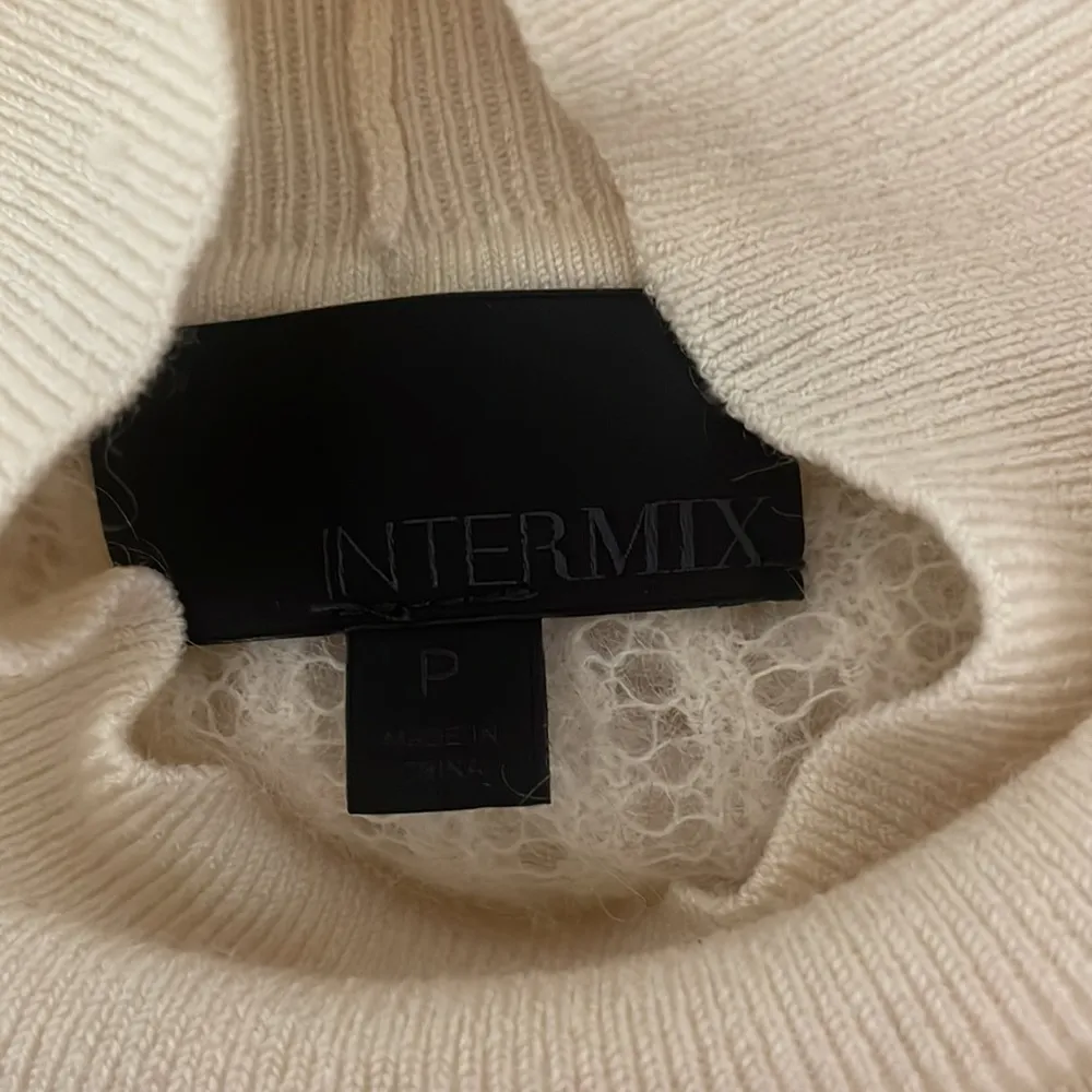 Intermix Cream Ruffle Turtleneck Knit Sweater Size XS - Image 6
