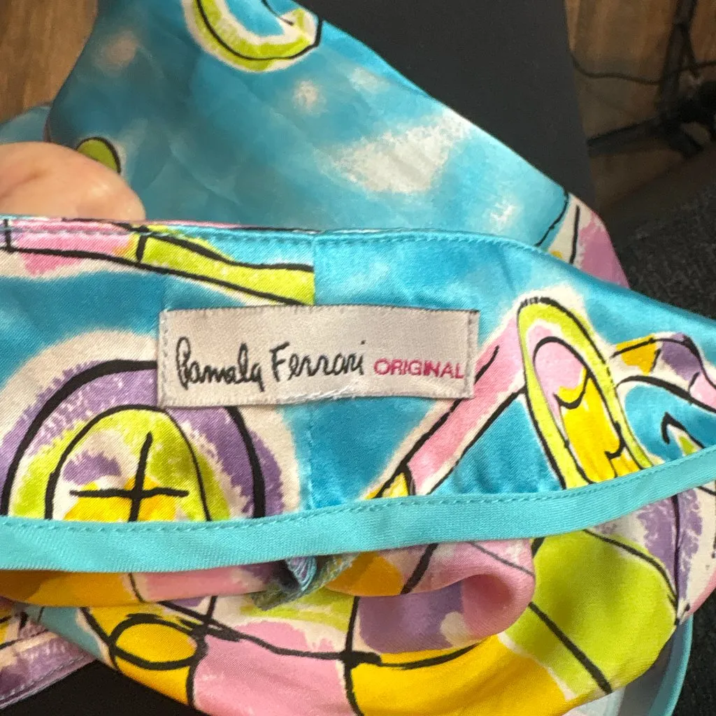 Vtg Pamela Ferrari colorful silk pants - Image 4