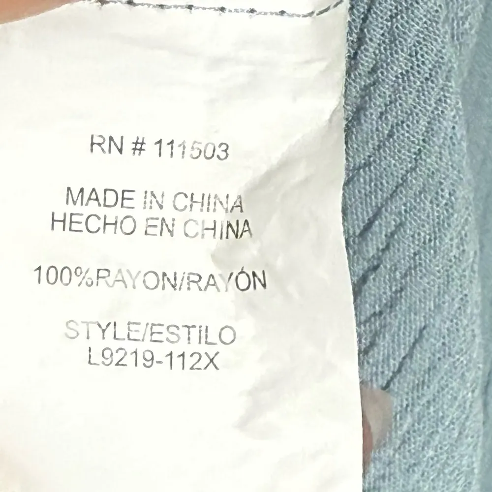 Boho Cottagecore Pullover Blouse 2X Soft Rayon Blue Lace Feminine Nautical Beach - Image 6